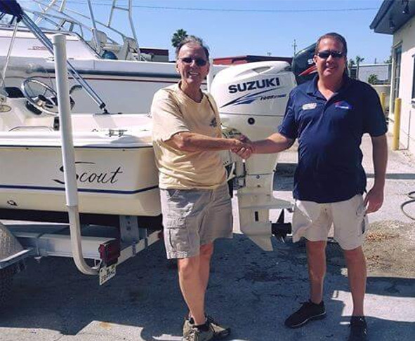 A satisfied customer with a new Suzuki repower!